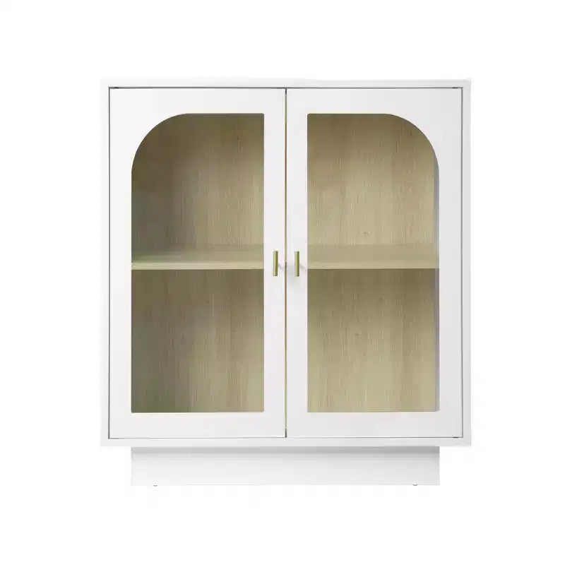 Modern Free Standing Cabinet with Transparent Acrylic Door Panel, Multi-Functional Storage Unit with Adjustable Shelf