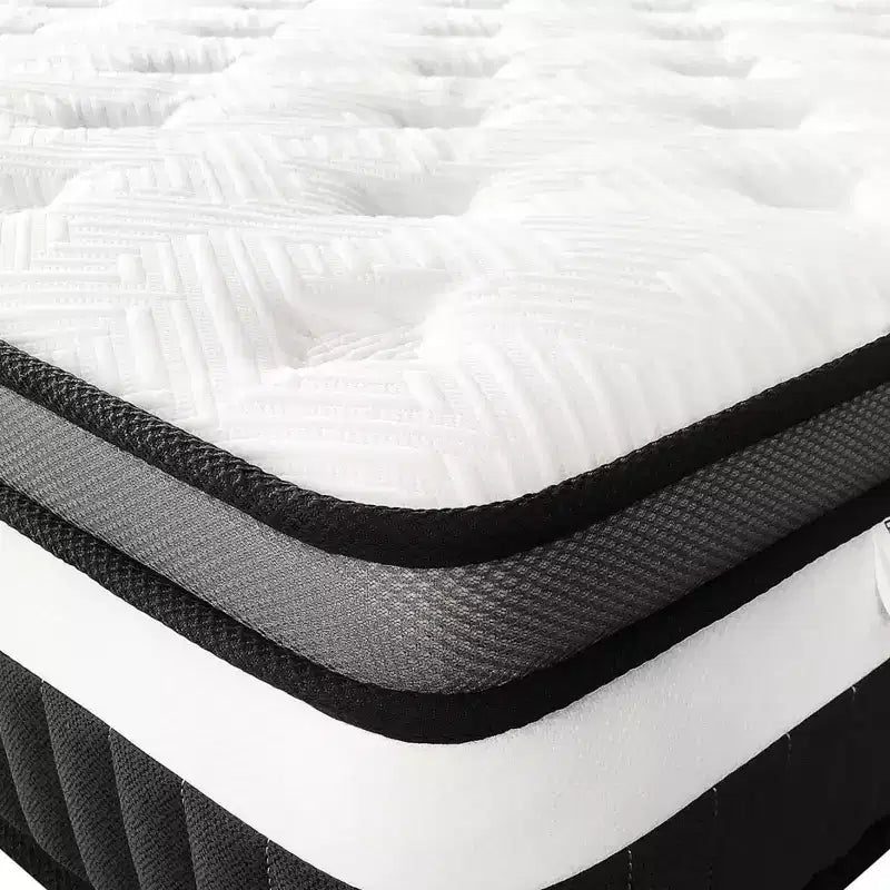 Queen Mattress, 14 Inch Gel Memory Foam and Individually Pocket Innerspring Hybrid Mattress, Queen Bed Mattress in a Box, CertiPUR-US Certified