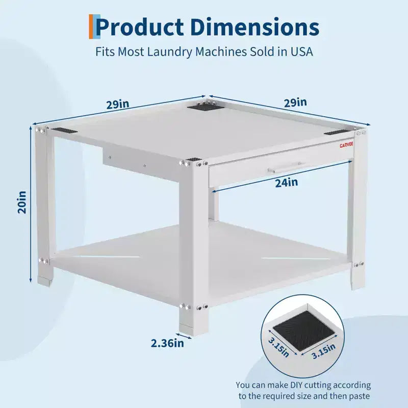 Washer and Dryer Pedestals with Basket Shelf, 20 Hight Laundry Pedestal with Adjustable Anti-Vibration Pads