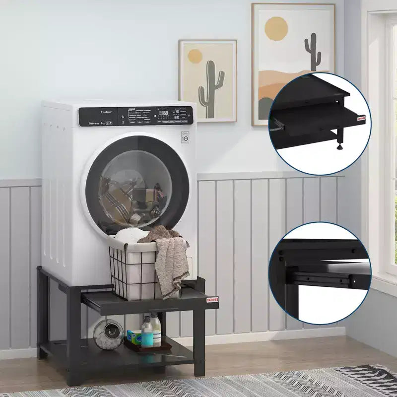 Washer and Dryer Pedestals with Basket Shelf, 20 Hight Laundry Pedestal with Adjustable Anti-Vibration Pads