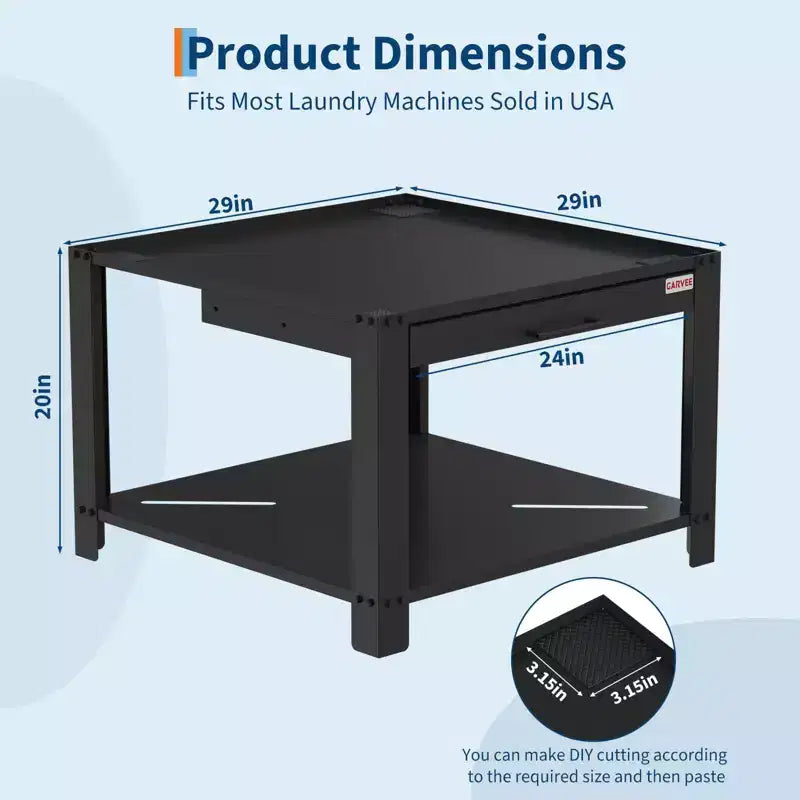 Washer and Dryer Pedestals with Basket Shelf, 20 Hight Laundry Pedestal with Adjustable Anti-Vibration Pads