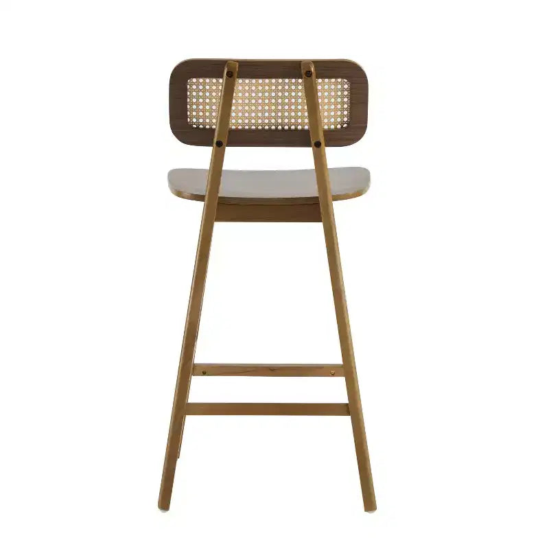 ModernLuxe Rubberwood Barstool, Counter Height Dining Chairs with Footrest Set of 2