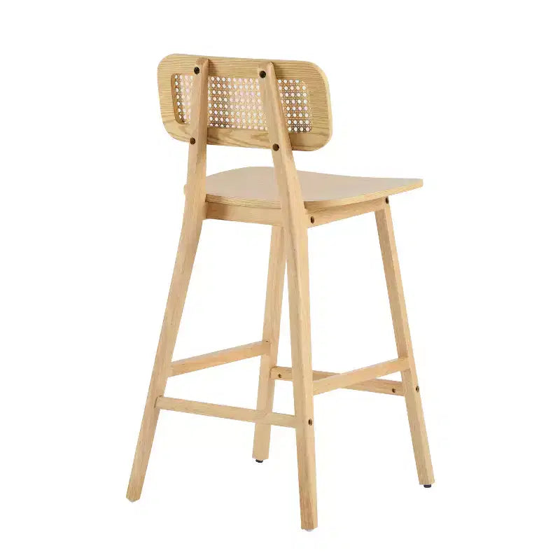 ModernLuxe Rubberwood Barstool, Counter Height Dining Chairs with Footrest Set of 2