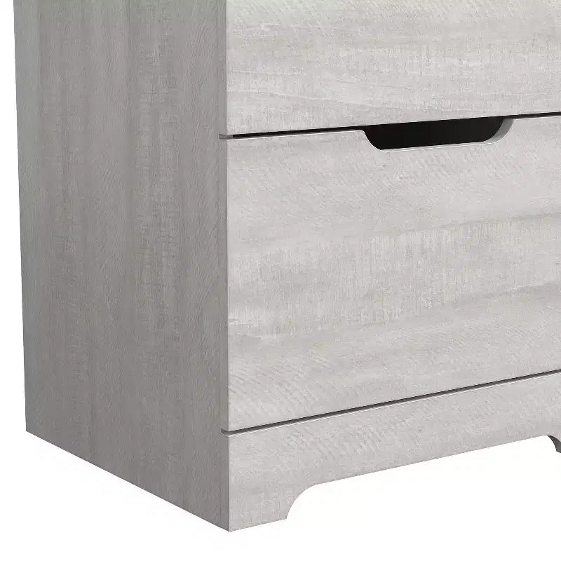 Galano 2-Drawer Nightstand Set of 2 with Cutout Handles 18.7 W  15.7 D  23.7 H