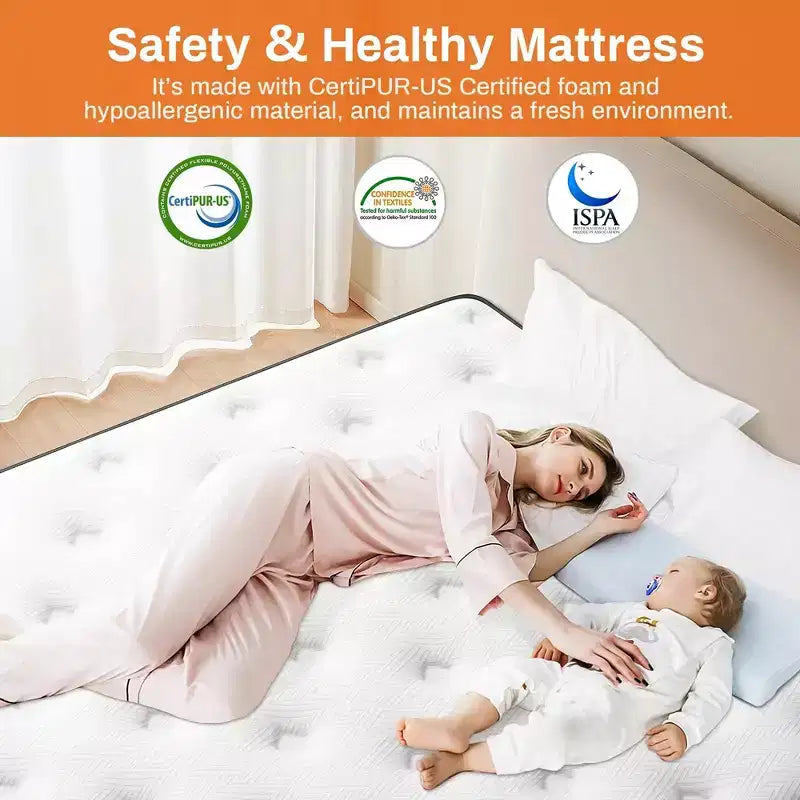King Mattress 14 inch Hybrid Mattress, Cooling Memory Foam Mattress in a Box with Individually Pocket Springs, CertiPUR-US Certified, Medium Firm
