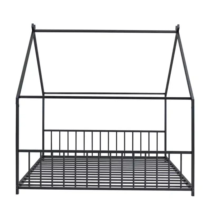 Luxystar Metal House Bed with Roof for Kids Room