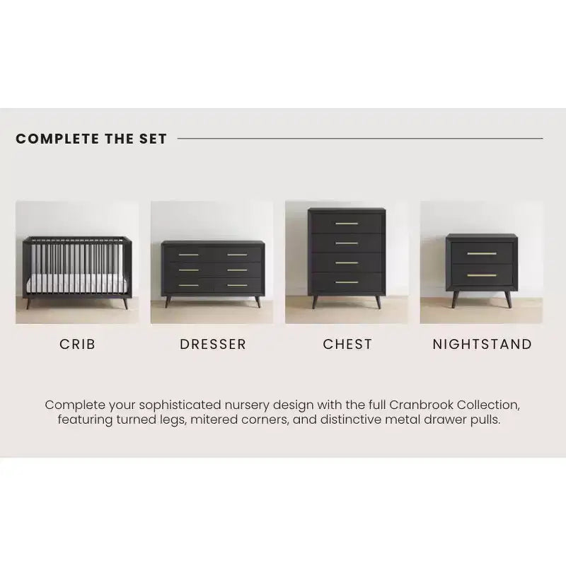 Child Craft Cranbrook 4-in-1 Convertible Crib, Converts to Day Bed, Toddler & Full Size Bed, 3 Mattress Positions, Baby Safe Finish