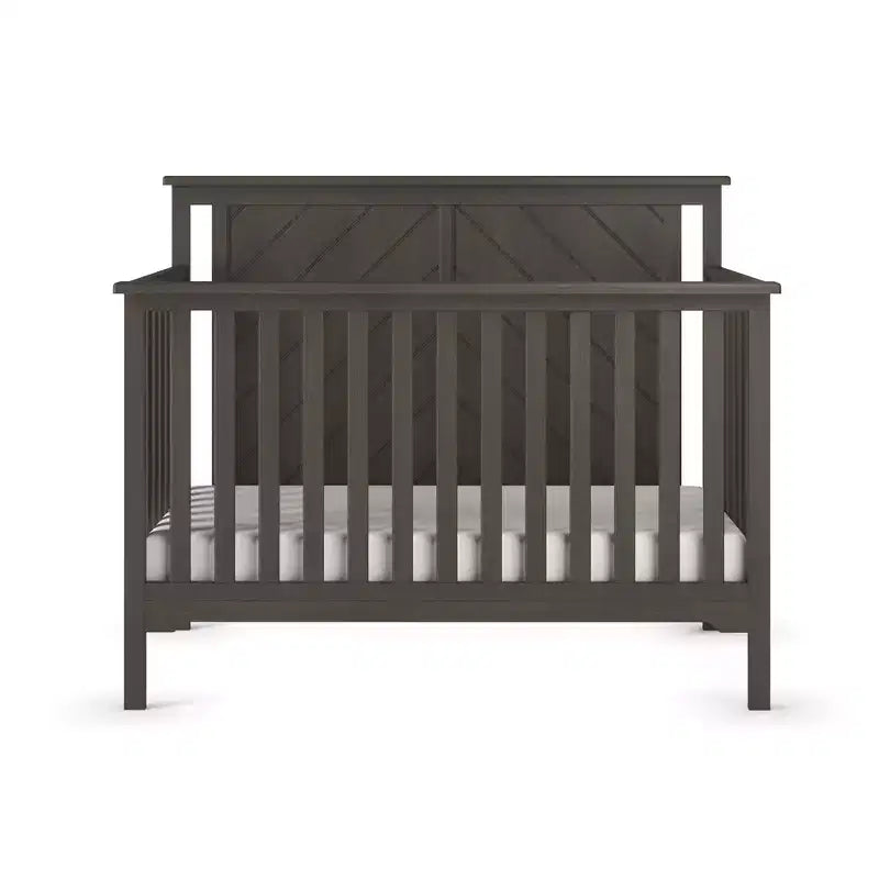 Child Craft Hampton Flat 4-in-1 Convertible Crib, Converts to Day Bed, Toddler & Full Size Bed, 3 Mattress Positions, Baby Safe Finish
