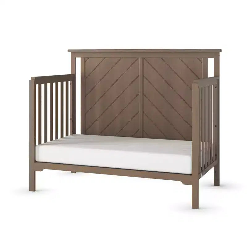 Child Craft Hampton Flat 4-in-1 Convertible Crib, Converts to Day Bed, Toddler & Full Size Bed, 3 Mattress Positions, Baby Safe Finish