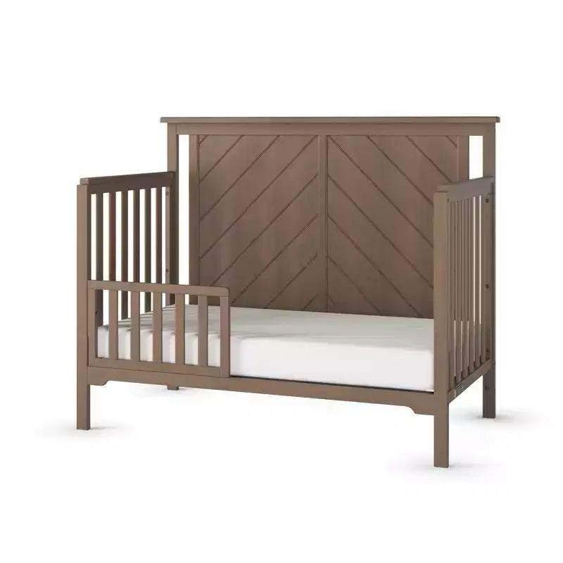Child Craft Hampton Flat 4-in-1 Convertible Crib, Converts to Day Bed, Toddler & Full Size Bed, 3 Mattress Positions, Baby Safe Finish