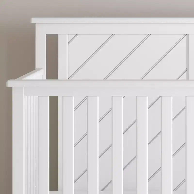 Child Craft Hampton Flat 4-in-1 Convertible Crib, Converts to Day Bed, Toddler & Full Size Bed, 3 Mattress Positions, Baby Safe Finish