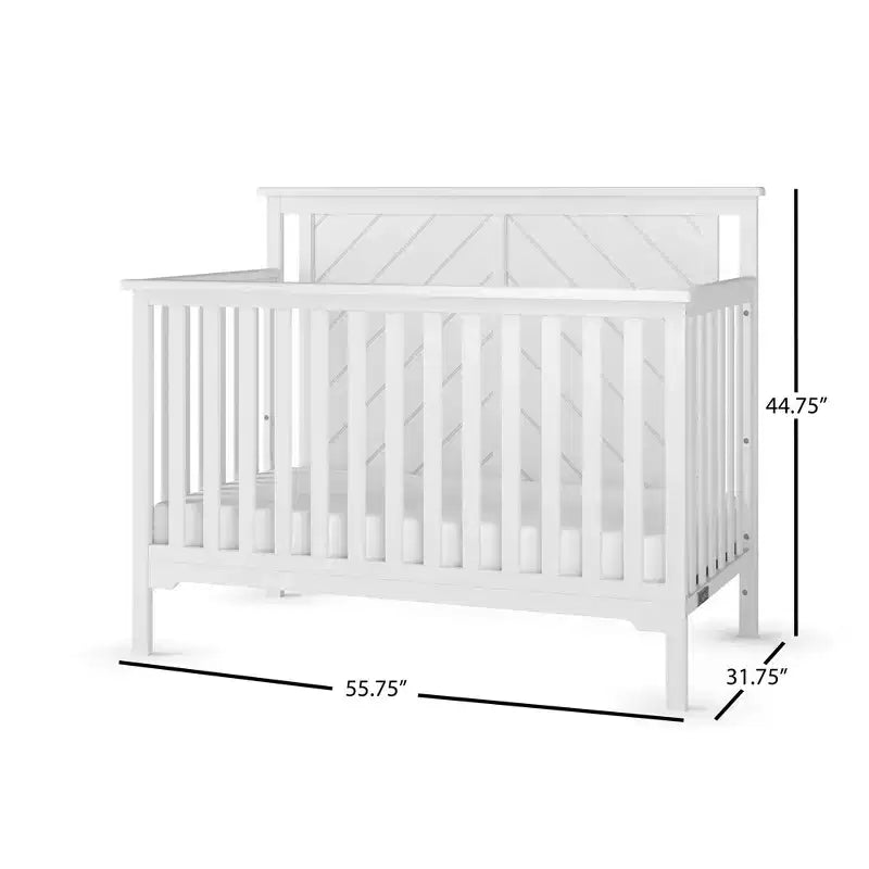 Child Craft Hampton Flat 4-in-1 Convertible Crib, Converts to Day Bed, Toddler & Full Size Bed, 3 Mattress Positions, Baby Safe Finish