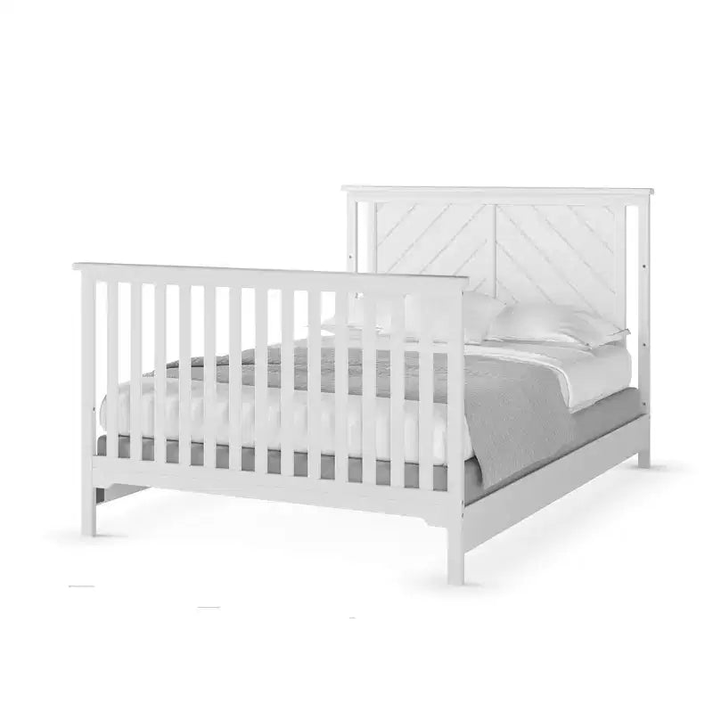Child Craft Hampton Flat 4-in-1 Convertible Crib, Converts to Day Bed, Toddler & Full Size Bed, 3 Mattress Positions, Baby Safe Finish