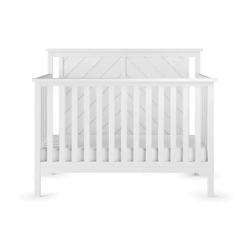 Child Craft Hampton Flat 4-in-1 Convertible Crib, Converts to Day Bed, Toddler & Full Size Bed, 3 Mattress Positions, Baby Safe Finish