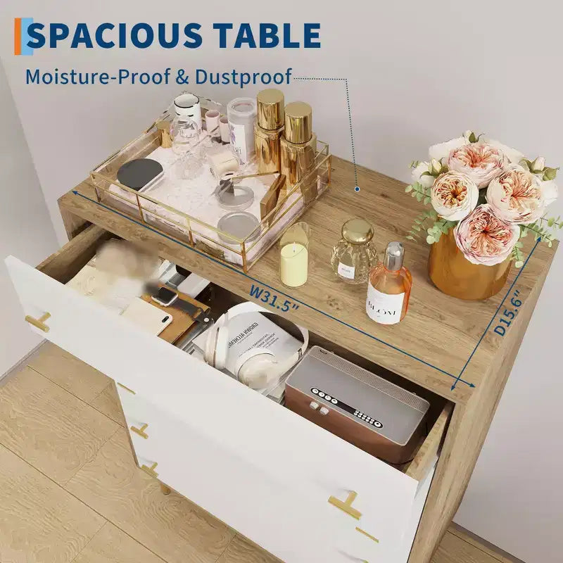 5 Drawer Dresser for Bedroom, 43''H Chest of Drawers with Bar Handles, Storage Dresser Organizer, Dresser Narrow Nightstand for Bedroom