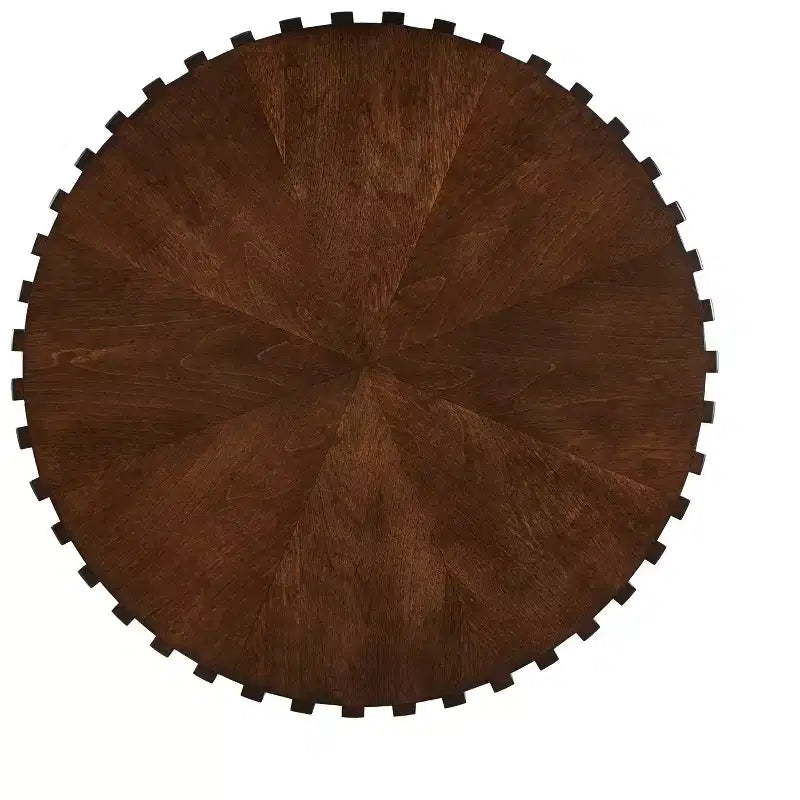 EHMKNP Nesting Coffee Table Set of 2  Handcrafted Round Drum Coffee Table & Matching Small End Table