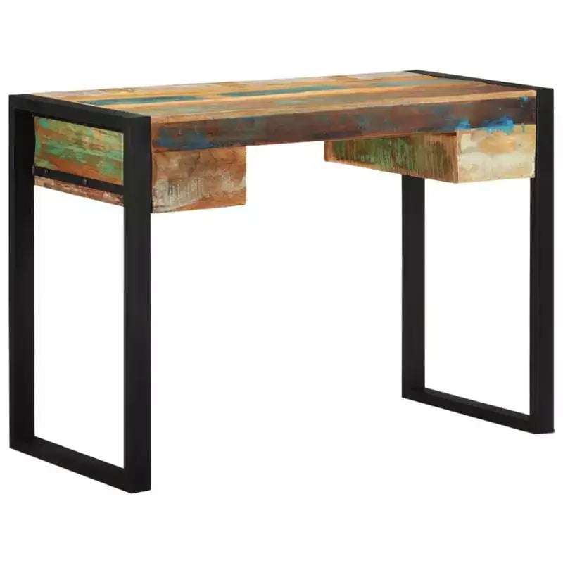 vidaXL Desk Standing Home Office Table Computer Desk Workstation Solid Wood - 43.3 x 19.7 x 30.3 Solid Reclaimed Wood
