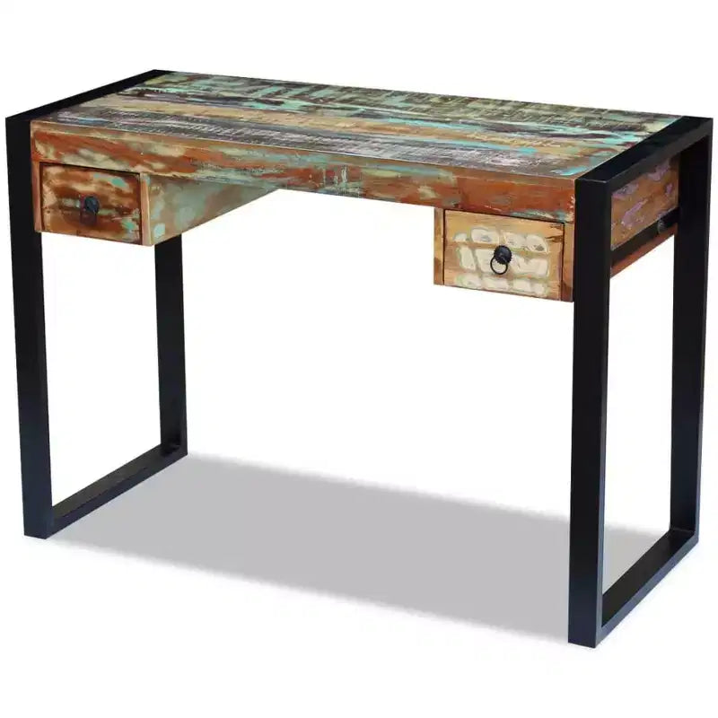 vidaXL Desk Standing Home Office Table Computer Desk Workstation Solid Wood - 43.3 x 19.7 x 30.3 Solid Reclaimed Wood