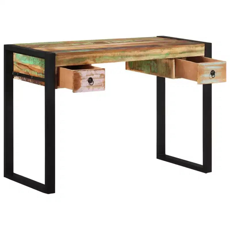 vidaXL Desk Standing Home Office Table Computer Desk Workstation Solid Wood - 43.3 x 19.7 x 30.3 Solid Reclaimed Wood