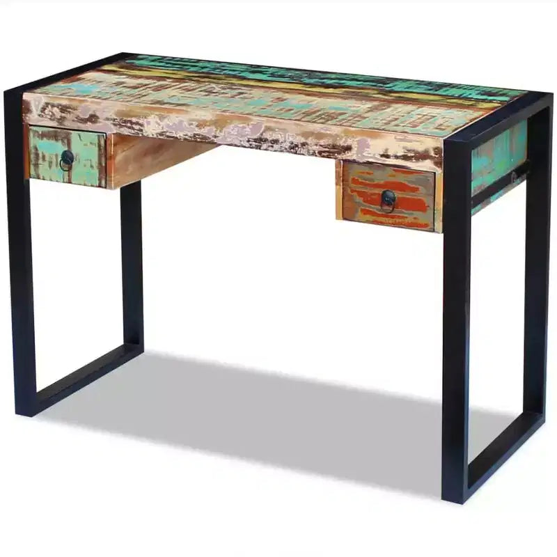 vidaXL Desk Standing Home Office Table Computer Desk Workstation Solid Wood - 43.3 x 19.7 x 30.3 Solid Reclaimed Wood