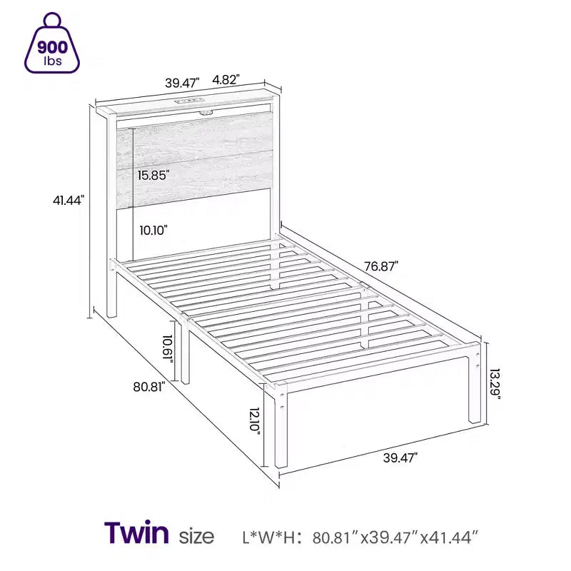 Greenstell Platform Bed with Upholstere Headboard and Charging Station, Corduroy Upholstered Bed Frame with LED Lights