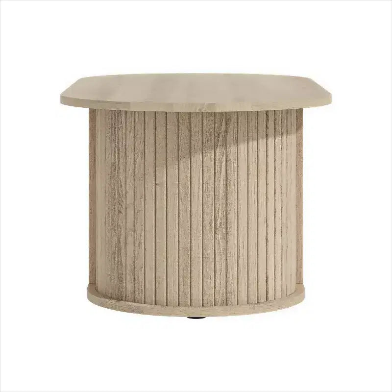 Galano Fluted Oblong Coffee Table with Semi-Round Base 39.2 W  19.5 D  14.9 H