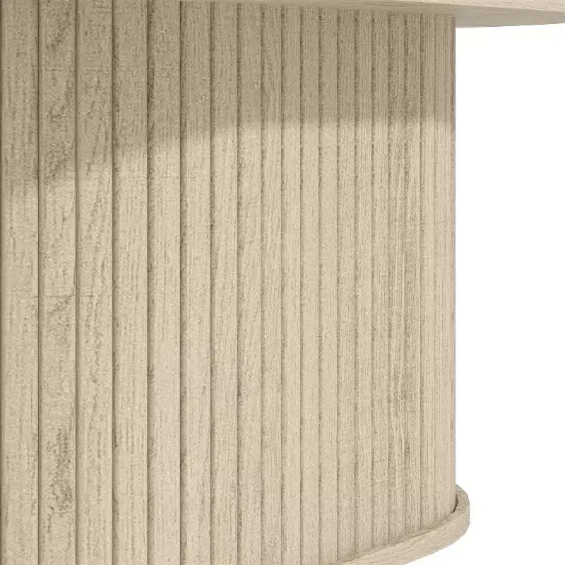 Galano Fluted Oblong Coffee Table with Semi-Round Base 39.2 W  19.5 D  14.9 H