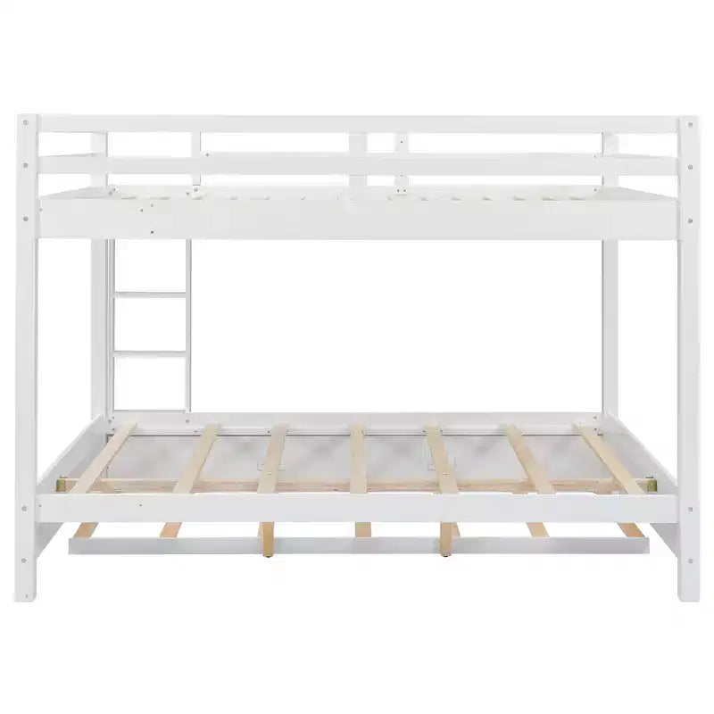 GDFStudio Mitchell Wood Bunk Bed with Ladder and Trundle