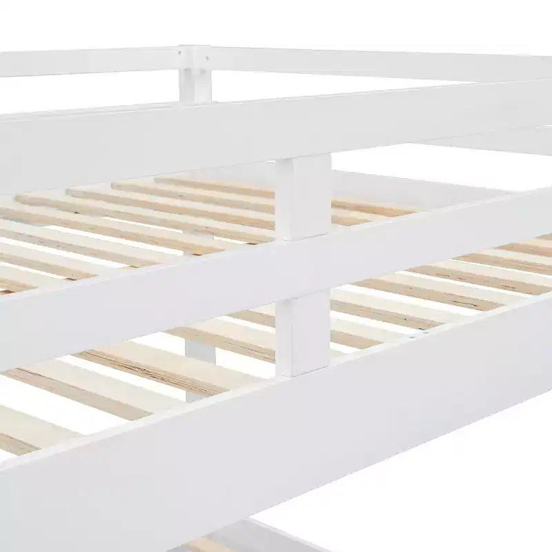 GDFStudio Mitchell Wood Bunk Bed with Ladder and Trundle