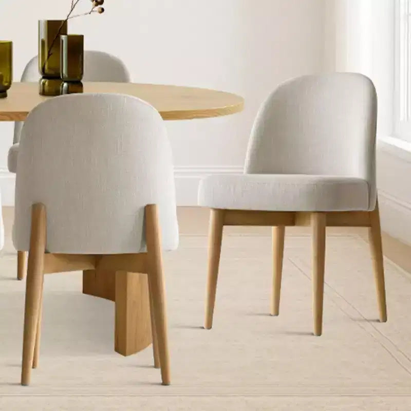 9-Piece Dining Set for 8,Modern Wood Dining Table with 6 Upholstered Linen Dinng Chairs with Solid Wood Legs for Dining Room,Farmhouse -Panipeachy