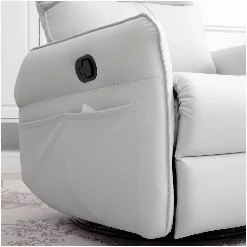 Rocking Recliner Chair With Side Pockets 360 Rotation Reclining Sofa Chair,Swivel Armchair Reading Chair For Living Room,Theater,Bedroom Light Gray