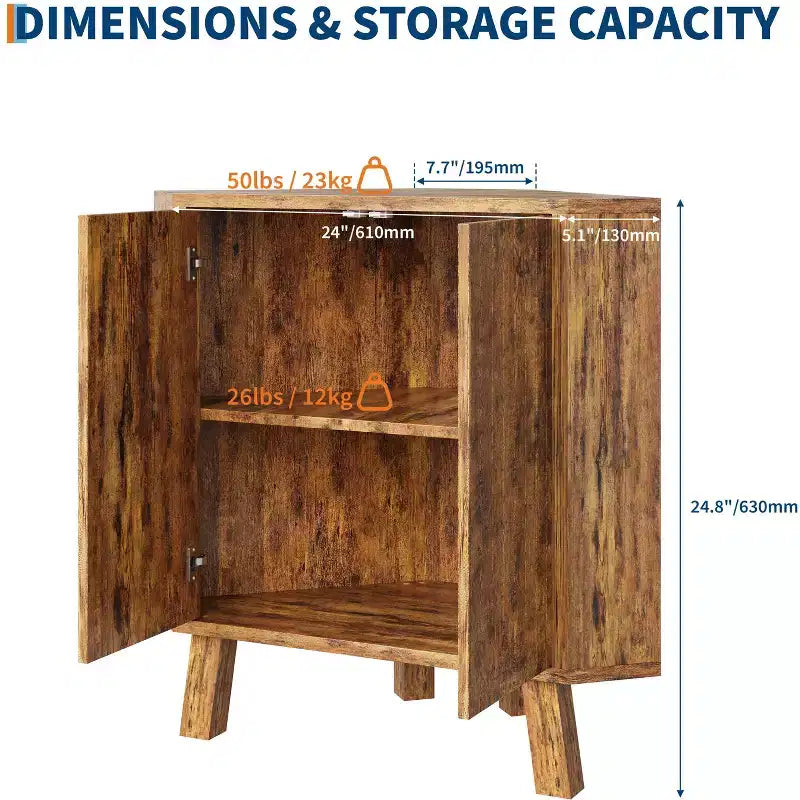 Farmhouse Corner Cabinet with Adjustable Shelf, 3-Tier Storage for Living Room & Kitchen