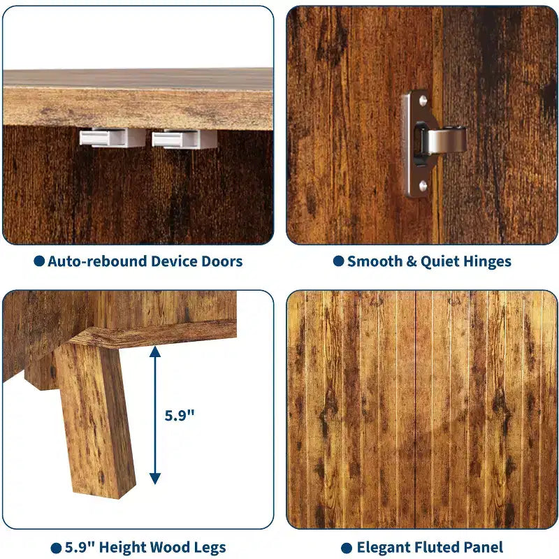 Farmhouse Corner Cabinet with Adjustable Shelf, 3-Tier Storage for Living Room & Kitchen