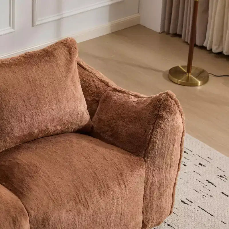 Okak Giant Bean Bag Sofa with 2 Pillows, Bean Bag Chair with Memory Foam for 2, Floor Chairs Lounge Sofa Chair for Living Room