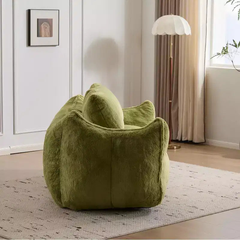 Okak Giant Bean Bag Sofa with 2 Pillows, Bean Bag Chair with Memory Foam for 2, Floor Chairs Lounge Sofa Chair for Living Room