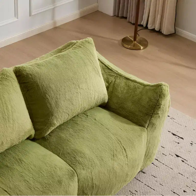 Okak Giant Bean Bag Sofa with 2 Pillows, Bean Bag Chair with Memory Foam for 2, Floor Chairs Lounge Sofa Chair for Living Room