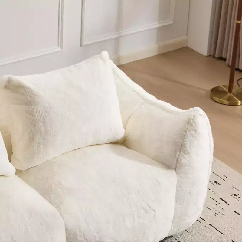 Okak Giant Bean Bag Sofa with 2 Pillows, Bean Bag Chair with Memory Foam for 2, Floor Chairs Lounge Sofa Chair for Living Room