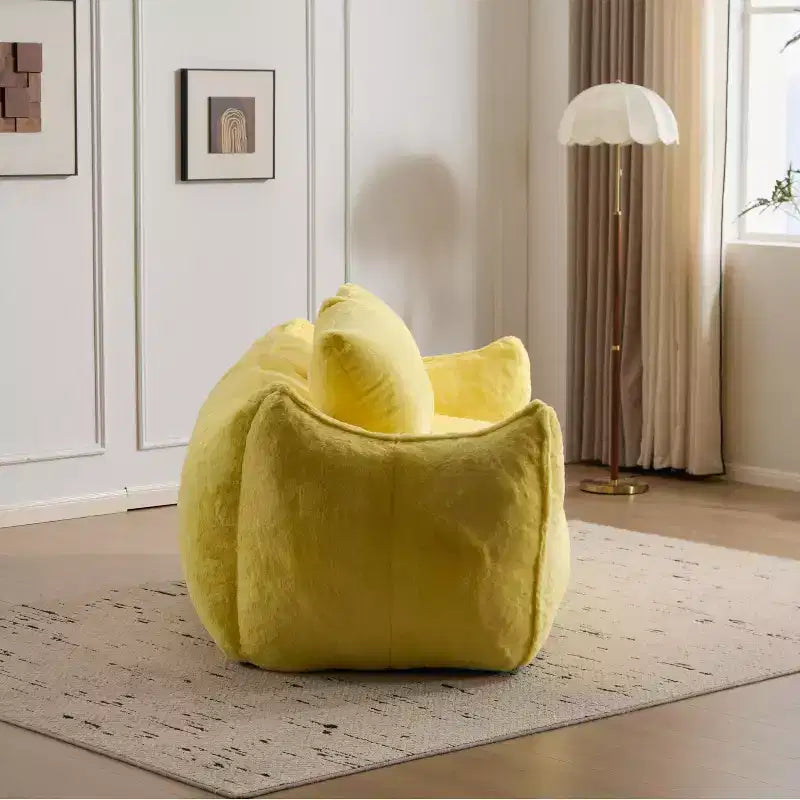 Okak Giant Bean Bag Sofa with 2 Pillows, Bean Bag Chair with Memory Foam for 2, Floor Chairs Lounge Sofa Chair for Living Room