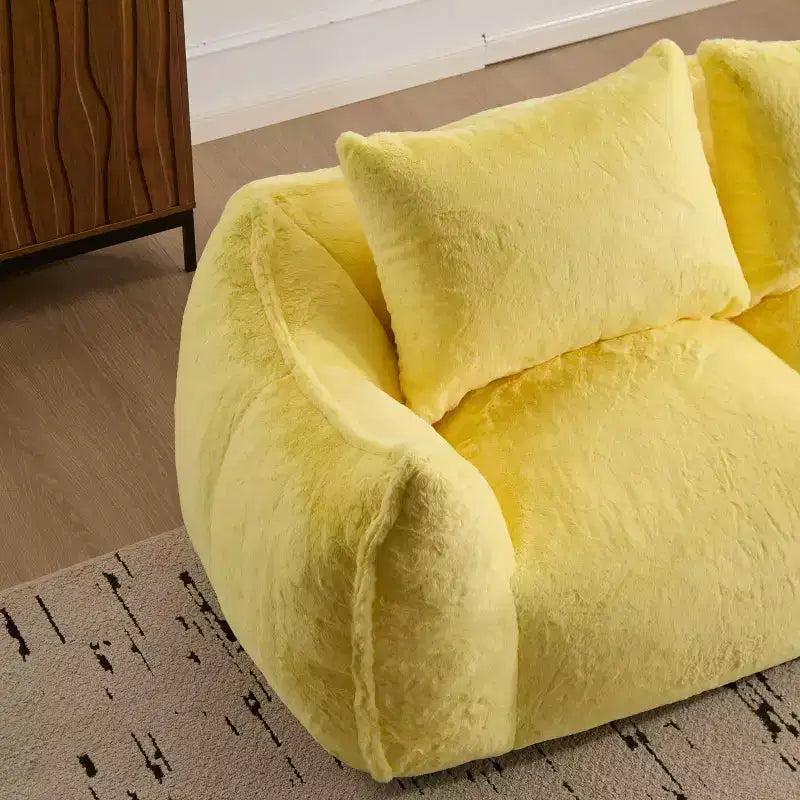 Okak Giant Bean Bag Sofa with 2 Pillows, Bean Bag Chair with Memory Foam for 2, Floor Chairs Lounge Sofa Chair for Living Room