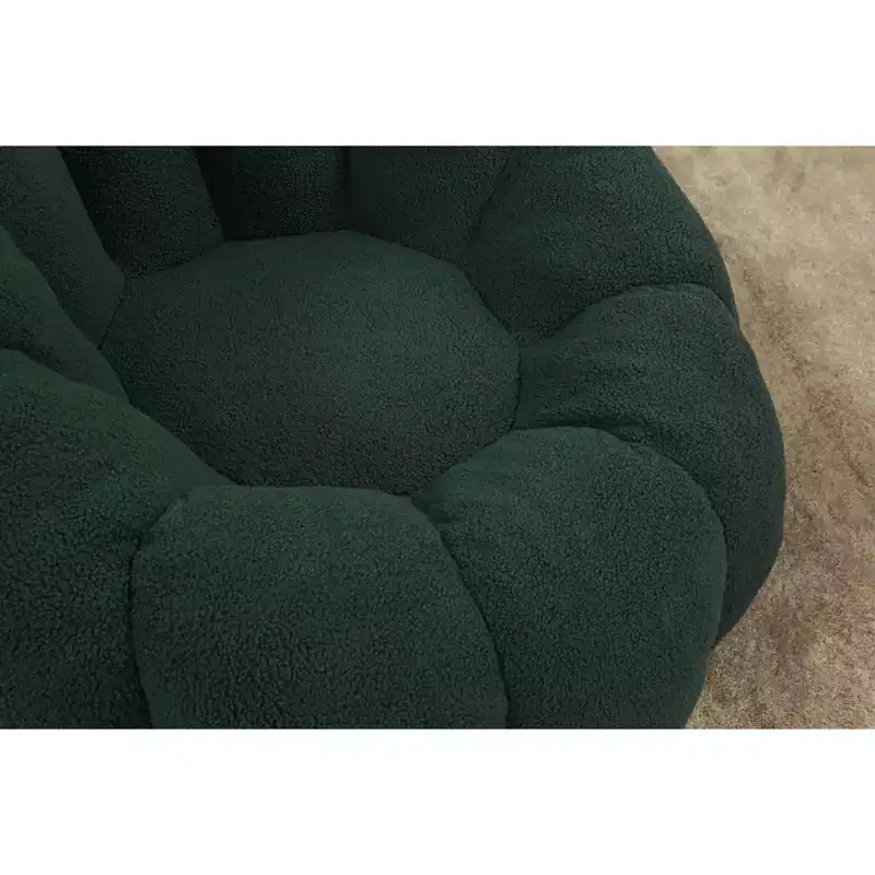 Okak Teddy Fabric Giant Bean Bag Chair, Lazy Sofa Chair Bean Bag Sofa with Armrest and Memory Foam, Modern Floor Chair for Living Room