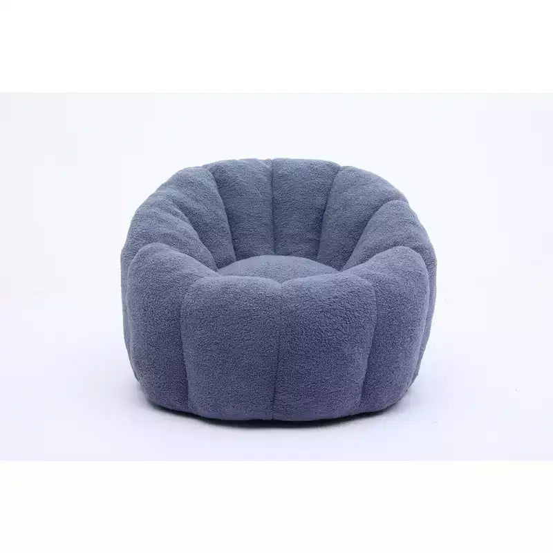 Okak Teddy Fabric Giant Bean Bag Chair, Lazy Sofa Chair Bean Bag Sofa with Armrest and Memory Foam, Modern Floor Chair for Living Room
