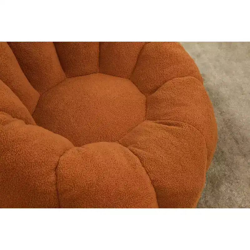 Okak Teddy Fabric Giant Bean Bag Chair, Lazy Sofa Chair Bean Bag Sofa with Armrest and Memory Foam, Modern Floor Chair for Living Room