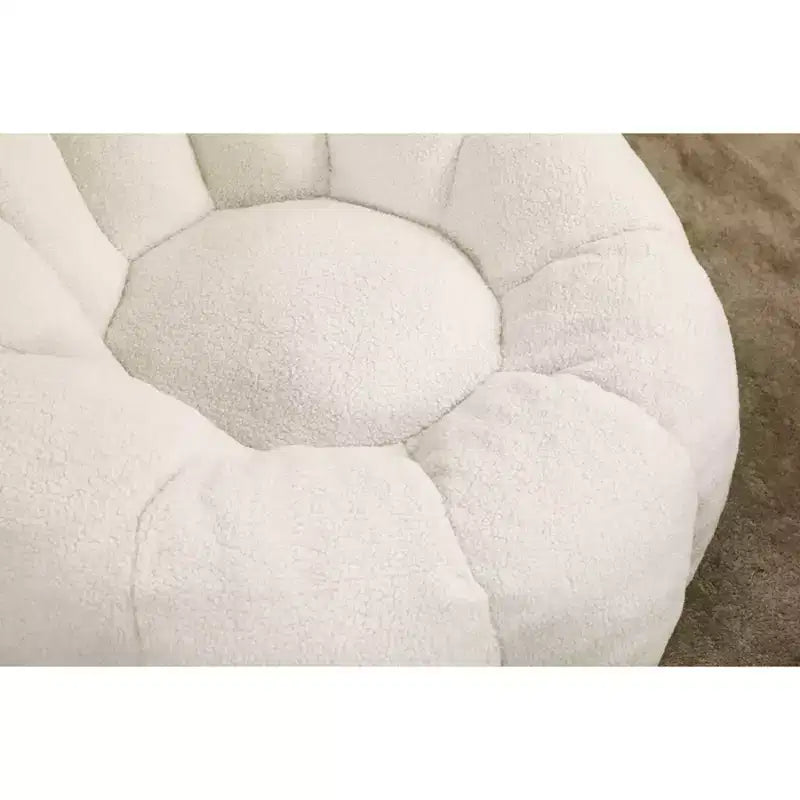 Okak Teddy Fabric Giant Bean Bag Chair, Lazy Sofa Chair Bean Bag Sofa with Armrest and Memory Foam, Modern Floor Chair for Living Room