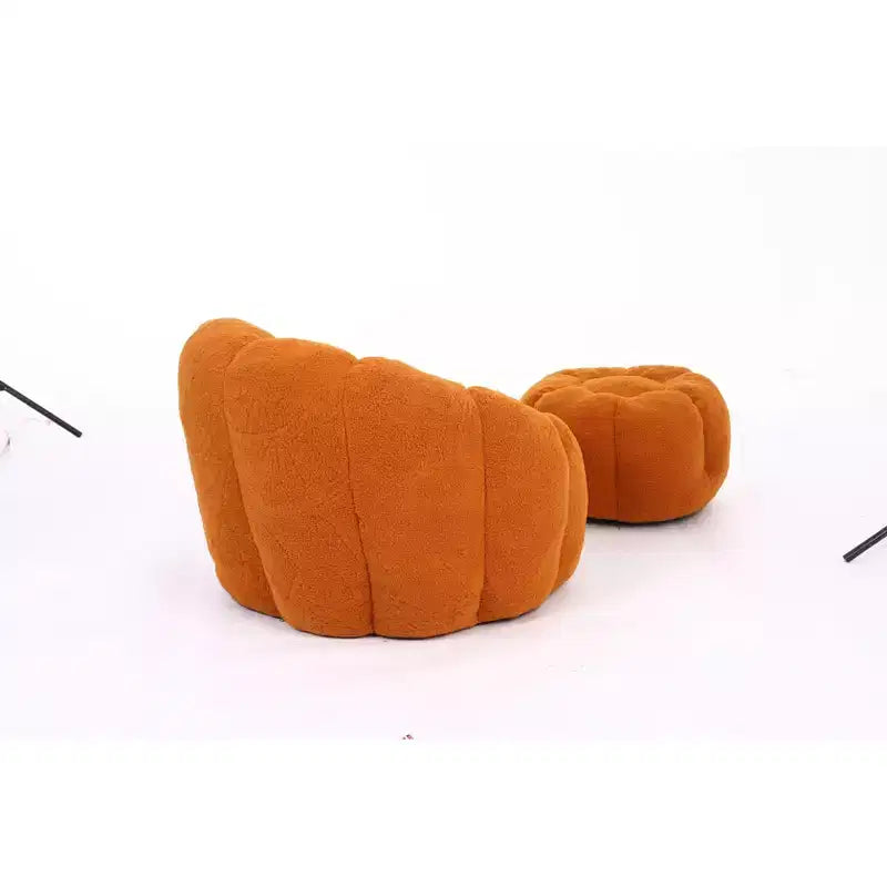 Okak Teddy Fabric Giant Bean Bag Chair, Lazy Sofa Chair Bean Bag Sofa with Armrest and Memory Foam, Modern Floor Chair for Living Room