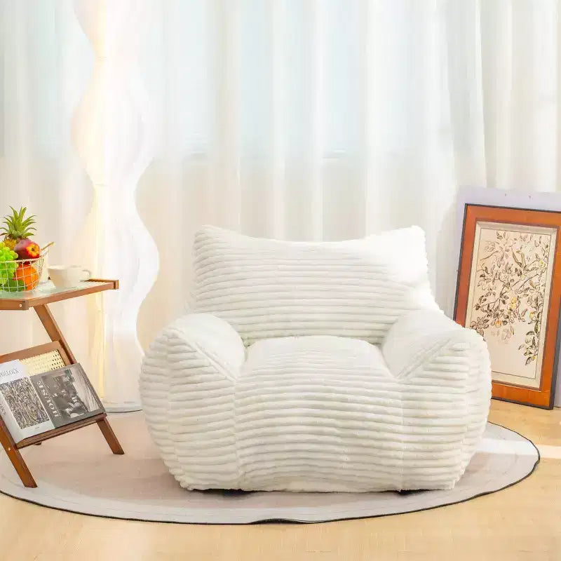 Okak Bean Bag Chair with Corduroy Fabric, Modern Lazy Sofa Chair with Armrest and High-Resilience Foam, Gaint Bean Bag Sofa for Living Room