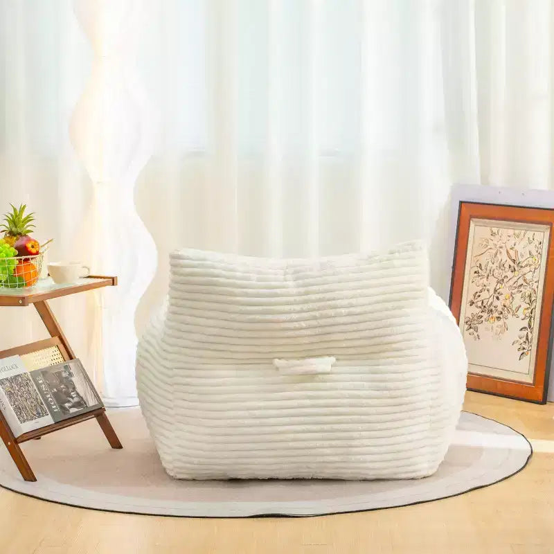 Okak Bean Bag Chair with Corduroy Fabric, Modern Lazy Sofa Chair with Armrest and High-Resilience Foam, Gaint Bean Bag Sofa for Living Room