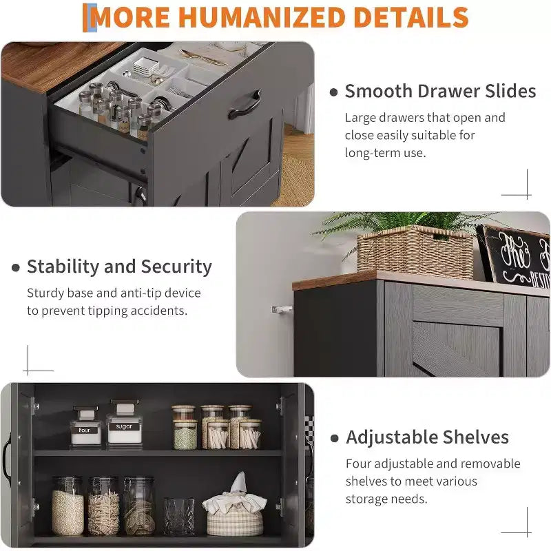 Acekool White 71 Kitchen Pantry Cabinet with Charging Station, Drawer & Adjustable Shelves, Farmhouse Storage for Dining or Living Room