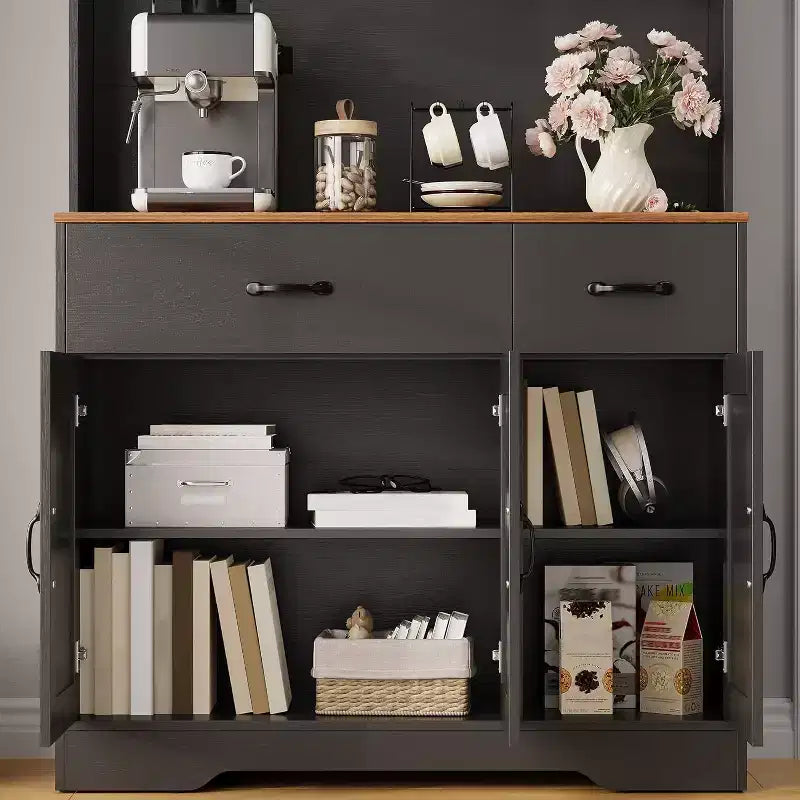 Acekool White 71 Kitchen Pantry Cabinet with Charging Station, Drawer & Adjustable Shelves, Farmhouse Storage for Dining or Living Room