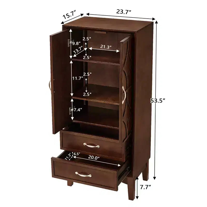 53.5in Tall Kitchen Pantry Storage Cabinet, Modern Sideboard Buffet Cabinet with Drawers for Entryway Hallway Living Room Kitchen