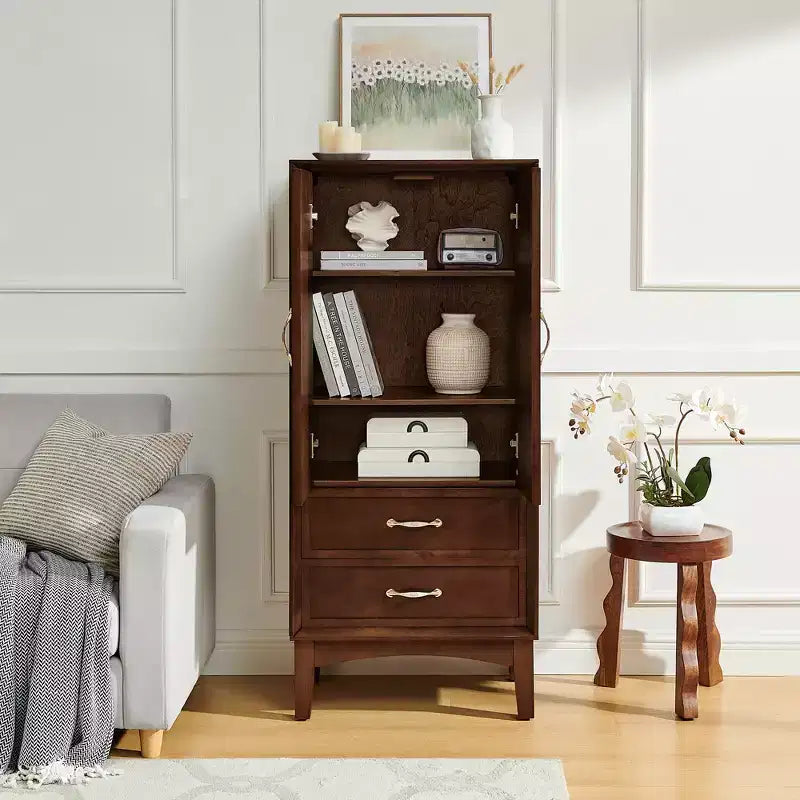 53.5in Tall Kitchen Pantry Storage Cabinet, Modern Sideboard Buffet Cabinet with Drawers for Entryway Hallway Living Room Kitchen
